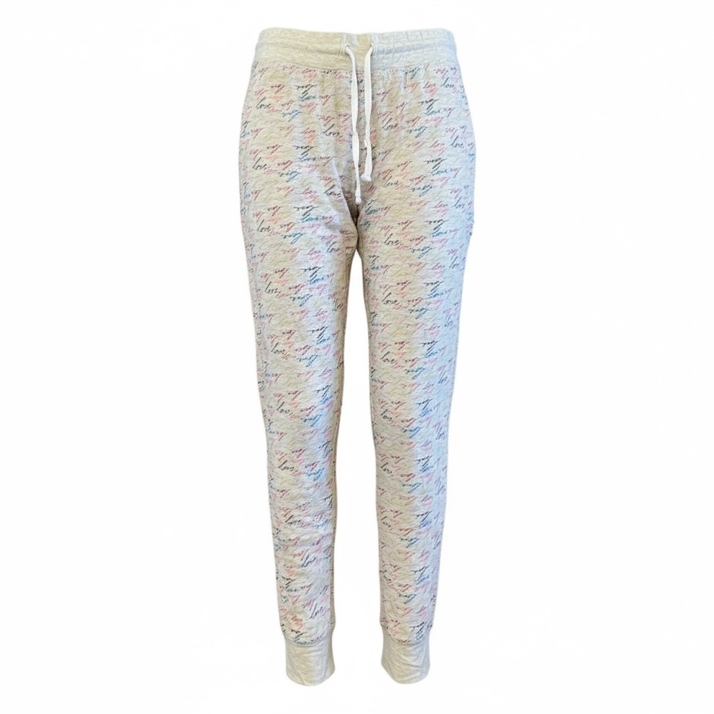 Colorful Script Print Pajama Pants live by Gap rainbow love words